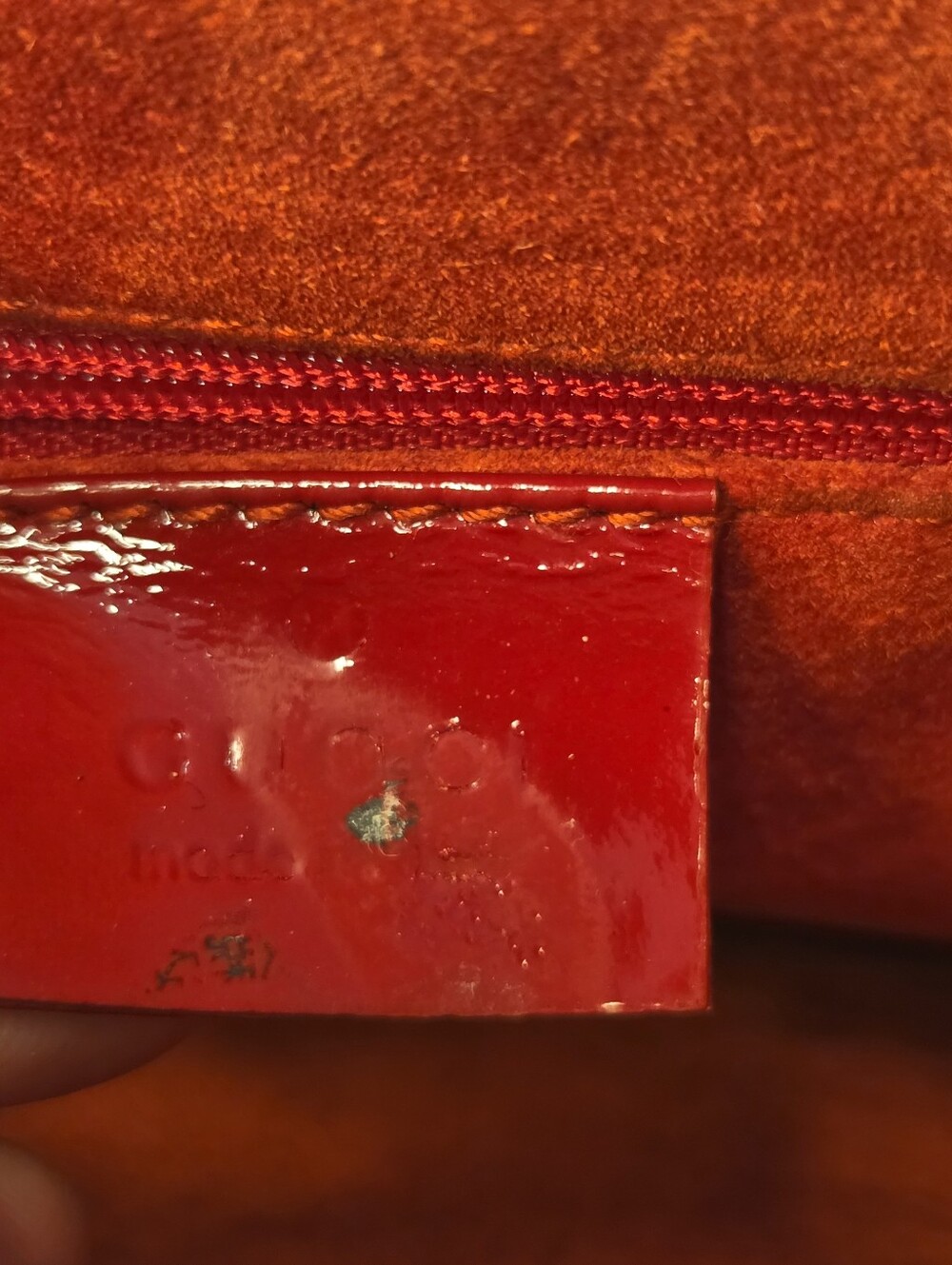 Gucci Glossy Red Patent Bamboo-Handle Satchel AUTHENTIC READ - Picture 12 of 13